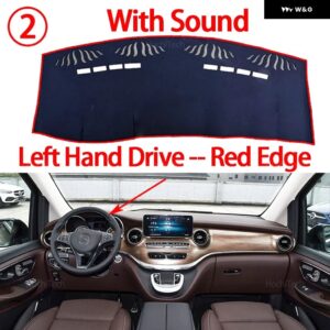 メルセデス ベンツ V クラス W447 プレフェイスリフト 2016-2023 車用 ダッシュボード カバー 光を避ける パッド 計器盤カバー マット カーペット - LHD Red with Sound