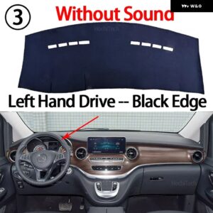 メルセデス ベンツ V クラス W447 プレフェイスリフト 2016-2023 車用 ダッシュボード カバー 光を避ける パッド 計器盤カバー マット カーペット - LHD Black No Sound