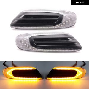 MINI COOPER F55 F56 F57 2014-2017 クリアイエロースモークレンズ LEDサイドマーカーランプ フェンダーウィンカー ダイナミック アンバー ライト - Clear Normal Amber
