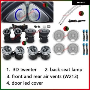 ベンツ E クラス クーペ CLS W213 W238 W257 E200 E300 E400 E43 E53 LEDバックライト エアベント ツイーターノズル スピーカー アンビエントライト - Set 19