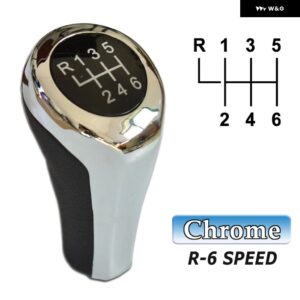 BMW 1 3 5 6シリーズ E30 E32 E34 E36 E38 E39 E46 E53 E60 E63 E83 E84 E90 E91 車 5 6速レザーギアスティック シフト ノブ - Chrome-6