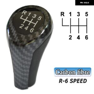 BMW 1 3 5 6シリーズ E30 E32 E34 E36 E38 E39 E46 E53 E60 E63 E83 E84 E90 E91 車 5 6速レザーギアスティック シフト ノブ - carbon-6