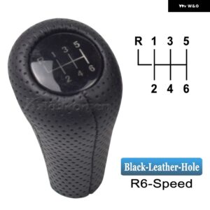 BMW 1 3 5 6シリーズ E30 E32 E34 E36 E38 E39 E46 E53 E60 E63 E83 E84 E90 E91 車 5 6速レザーギアスティック シフト ノブ - LeatherHole-6