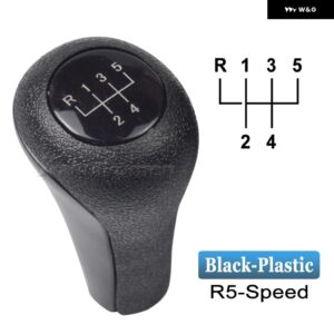 BMW 1 3 5 6シリーズ E30 E32 E34 E36 E38 E39 E46 E53 E60 E63 E83 E84 E90 E91 車 5 6速レザーギアスティック シフト ノブ - Plastic-5