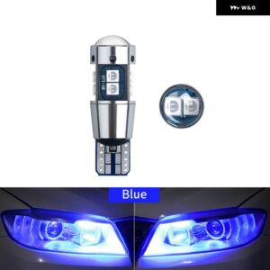 10個超高輝度T10 W5W LED 電球 CANバス 3030 10SMD オートウェッジライト ターンサイド 電球 室内読書灯 6000K 12V - Blue