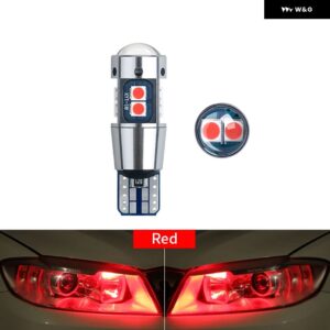 10個超高輝度T10 W5W LED 電球 CANバス 3030 10SMD オートウェッジライト ターンサイド 電球 室内読書灯 6000K 12V - Red