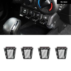 4ピース ウィンドウスイッチ ボタン カバー プレミアムプロフェッショナルアクセサリー 交換簡単取り付け スズキ ジムニー JB74 2019-2025 - Carbon Fiber