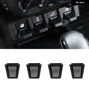 4ピース ウィンドウスイッチ ボタン カバー プレミアムプロフェッショナルアクセサリー 交換簡単取り付け スズキ ジムニー JB74 2019-2025 - black