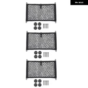 25X45CM 車用カーゴ オーガナイザー 収納 伸縮性メッシュネット ホルダー 4フック パーツカーゴ バン モーターホーム モバイルホーム キャラバン ボート - 3PCS