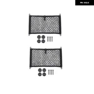 25X45CM 車用カーゴ オーガナイザー 収納 伸縮性メッシュネット ホルダー 4フック パーツカーゴ バン モーターホーム モバイルホーム キャラバン ボート - 2PCS