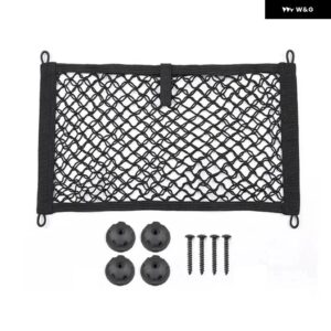 25X45CM 車用カーゴ オーガナイザー 収納 伸縮性メッシュネット ホルダー 4フック パーツカーゴ バン モーターホーム モバイルホーム キャラバン ボート - 1PCS