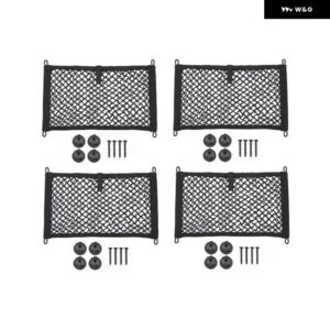 25X45CM 車用カーゴ オーガナイザー 収納 伸縮性メッシュネット ホルダー 4フック パーツカーゴ バン モーターホーム モバイルホーム キャラバン ボート - 4pcs