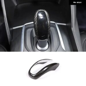 ABSカーボン スタイル 車内装ギア シフター ノブ フレーム カバー トリム アルファロメオ ステルヴィオジュリア2017-2019 インテリア アクセサリー - Black Dry Carbon