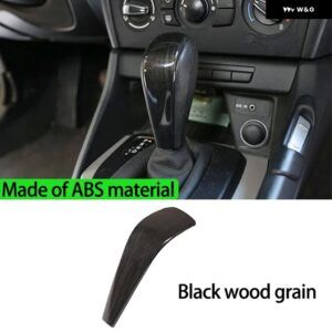 カーボンルック インテリア ギア シフト ノブヘッドカバー 装飾 トリム BMW 3 5シリーズX3 X5 E60 E61 E90 E83 E53 E87 E92 - Black Wood Grain