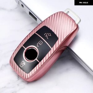 メルセデスベンツ A C E S G GLS クラス W177 W205 W213 W222 G63 X167 車用スマートキーケース カバー バッグ フォブ シェル - pink case