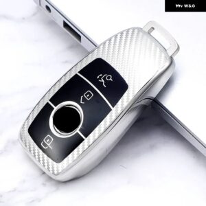 メルセデスベンツ A C E S G GLS クラス W177 W205 W213 W222 G63 X167 車用スマートキーケース カバー バッグ フォブ シェル - silver case