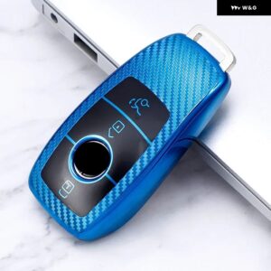 メルセデスベンツ A C E S G GLS クラス W177 W205 W213 W222 G63 X167 車用スマートキーケース カバー バッグ フォブ シェル - blue case