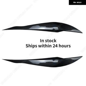 2個 グロスブラック アイブロウ BMW 3シリーズ F30 セダン F31 ワゴン 2011-2018 車用 ヘッドライト アイリッド ABS プラスチック アクセサリー - Carbon Styling