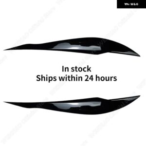 2個 グロスブラック アイブロウ BMW 3シリーズ F30 セダン F31 ワゴン 2011-2018 車用 ヘッドライト アイリッド ABS プラスチック アクセサリー - Gloss Black