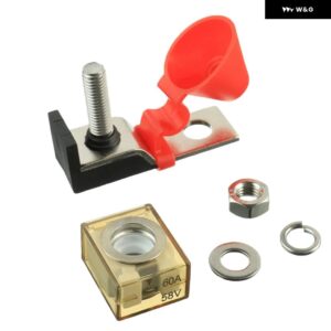 50A-300A 58V M8 ボートターミナル マウント ヒューズブロックキット リングヒューズ マリンバッテリーターミナル ホルダー 点火 トラック RV - 60A