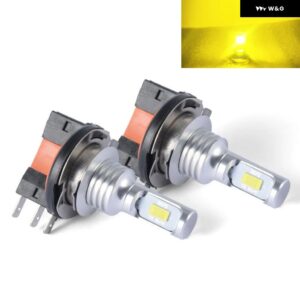 H15 フォグランプ LED 電球 2個 車用 ヘッドライト ハイビーム デイランニング用 ランニングライト 12V 6000K 3570 CSP ホワイト オートランプ - H15 Yellow