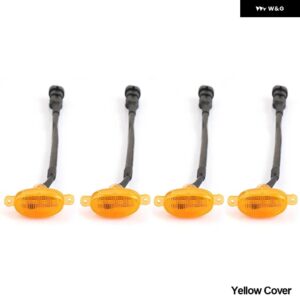 5個 LED グリル ライト 車用LEDフロント グリル ライト ライト イーグルアイランプ 車両 オフロード トランク SUV トヨタ タコマ 12V-24V - 4Pcs Yellow Cover