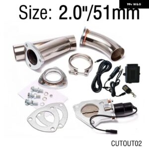 HUBスポーツ 2インチ/2.25インチ/2.5インチ/2.75インチ/3インチ/3.5インチ 汎用 電動排気キャットバックダウン パイプ カットアウト バルブ スイッチ コント - CUTOUT02