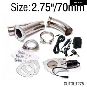 HUBスポーツ 2インチ/2.25インチ/2.5インチ/2.75インチ/3インチ/3.5インチ 汎用 電動排気キャットバックダウン パイプ カットアウト バルブ スイッチ コント - CUTOUT275