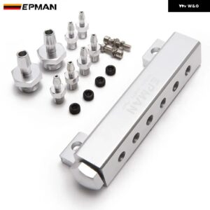 6ポートバキューム マニホールド キット シルバー ブラック レッド ブルー HU-01SYG - Silver