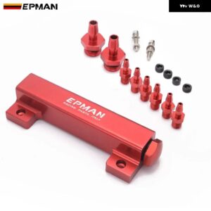 6ポートバキューム マニホールド キット シルバー ブラック レッド ブルー HU-01SYG - Red