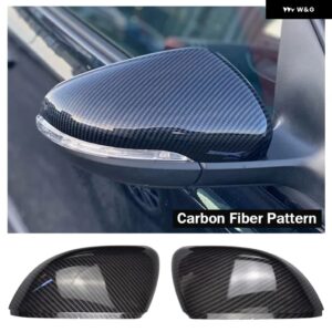 サイドバックミラー キャップカバー フォルクスワーゲン VW ゴルフ 6 GTI MK6 2009-2014 ドアウィングミラー カバー トリム トリム ホルダー - Carbon fiber pattern