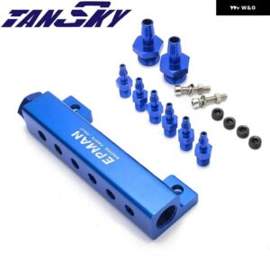 真空 マニホールド キット ターボブーストインテーク マニホールド 1/8インチ NPT 6ポート SAAB TK-01SYG - Blue