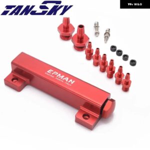 真空 マニホールド キット ターボブーストインテーク マニホールド 1/8インチ NPT 6ポート SAAB TK-01SYG - Red