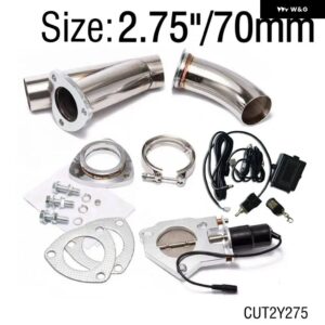 2インチ/2.25インチ/2.5インチ/2.75インチ/3インチ/3.5インチ排気カットアウト電動ダンプY パイプ キャットバックキャットバックターボバイパススイッチ コ - CUT2Y275