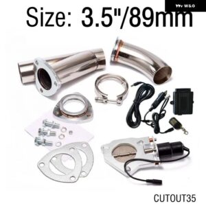 2インチ/2.25インチ/2.5インチ/2.75インチ/3インチ/3.5インチ排気カットアウト電動ダンプY パイプ キャットバックキャットバックターボバイパススイッチ コ - CUTOUT35