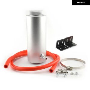 汎用 シリンダー ラジエーター クーラント オーバーフロー 拡張タンク 1/16通気孔付き冷却キャッチボトル リザーバー アルミ800ML - Silver