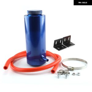 汎用 シリンダー ラジエーター クーラント オーバーフロー 拡張タンク 1/16通気孔付き冷却キャッチボトル リザーバー アルミ800ML - Blue