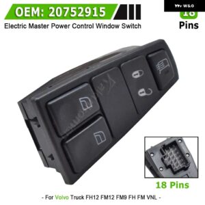 20752918 20752914 車用電動パワーウィンドウ コントロール スイッチ ボタン 20752915 ボルボ FH12 FM12 FM9 FH FM VNL 2004-2012 - 20752915-18Pins
