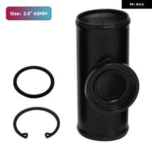 2.5インチフランジ アダプター 配管 チューブ パイプ SSQV SQV BOVブローオフ バルブ に適合 - black