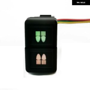 車用デュアルスイッチ DRL LED フロント フォグランプ ファン フロントリア ヘッドライト ライト ボタン 接続ワイヤー付き ISUZU 700P NLR - Front Rear Headlight