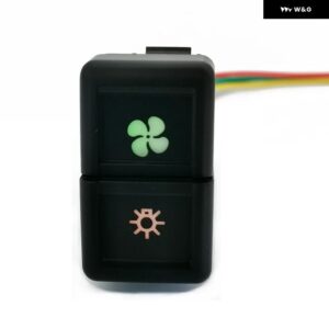 車用デュアルスイッチ DRL LED フロント フォグランプ ファン フロントリア ヘッドライト ライト ボタン 接続ワイヤー付き ISUZU 700P NLR - fan light