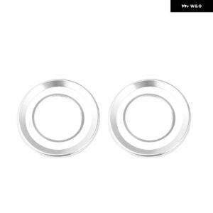 4個 車用エア アウトレット カバー 内装パーツ サークルモールディング クローム AC フレーム トリム 装飾 アクセサリー 自動車 MG ZS MG6 17-20 - Silver