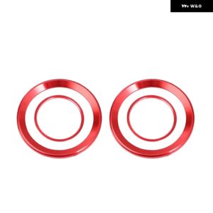 4個 車用エア アウトレット カバー 内装パーツ サークルモールディング クローム AC フレーム トリム 装飾 アクセサリー 自動車 MG ZS MG6 17-20 - red