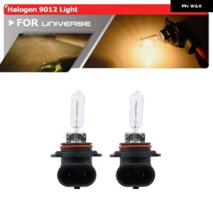 2X 9012 HIR2 ハロゲン 電球 ランプ クリアレンズ 4300K イエロー ブルーガラス 6500K ホワイト 9012LL PX22D 自動車 スタイリング ヘッドライト ランプ - 4300K Yellow
