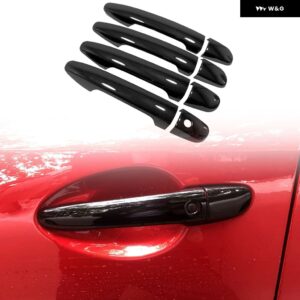 LHD マツダCX-5 CX5 2017-2024 光沢ブラック 外装 車 ドアハンドル カバー トリム 8個 - no smart hole