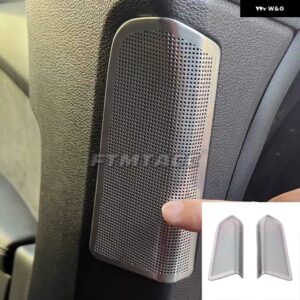 インテリア フロントドア高音ホーン スピーカー 蓋 ステッカー アクセサリーカー スタイリング ト レブル スピーカー カバー アウディ Q8 2019-2023 - B-pillar